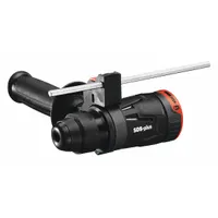 This rotary hammer bit adapter converts compatible Bosch interchangeable chuck drills into rotary hammer drivers. It accepts standard SDS-plus bits for drilling into masonry, concrete, and brick. Overall length is 5 3/16 inches