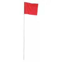Marking Flag: 4 in x 5 in Flag Size (HxW), 21 in Staff Ht, Red, Blank, No Image, Solid, PVC, 100 PK (MPN 4521R-200)