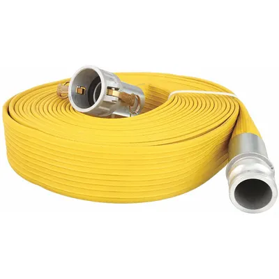 OEM PVC/Nitrile Water Discharge Hose Assembly, 2 in ID, 50 ft, 250 psi, Yellow - PVC/Nitrile Water Discharge Hose Assemblies with Synthetic Yarn Reinforcement