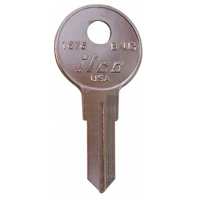 KABA ILCO Key Blank: Compatible with Bauer Locks, 1676-BAU3 Keyway Type, Key ID # BAU3 - Office Furniture Key Blanks
