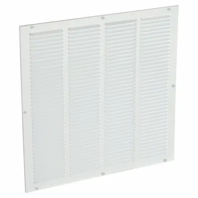 OEM Return Air Grille: Louvered Grille, White, Powder Coated, Steel, 21 3/4 in H - Surface-Mount Grilles