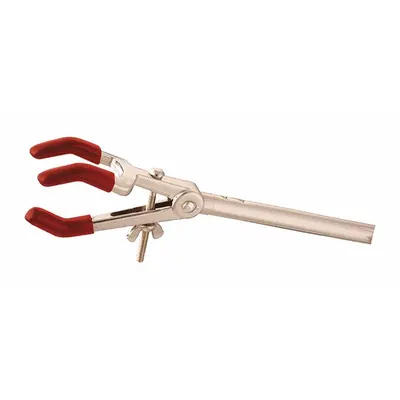 OHAUS Dual Adjust Clamp: Single Adjust Clamp, Zinc, 8 5/8 in Overall Lg, 3 Prongs - Lab Clamps