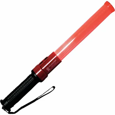 RAILHEAD GEAR LED Traffic Baton, Red, 91 hr Steady Light, Wrist Lanyard - LED Traffic Batons