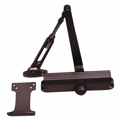FALCON Door Closer: Parallel Mounting Type, Grade 2 - Medium Duty, Bronze, 9 1/16 in Lg - Parallel Arm-Mount Door Closers