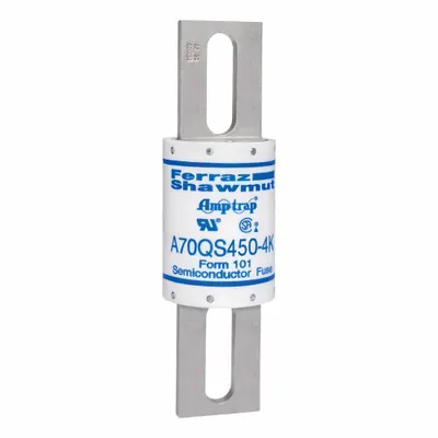 MERSEN A70QS450-4K Fast-Acting Bolt-On Fuse, 450 A, 700 V AC/DC, Non-Indicating - Fast-Acting Bolt-On Fuses