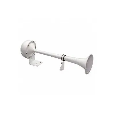 WOLO Electric Horn: 12V DC, High Tone, Electric, White, Painted, 115 dB Sound Level - Max - Electric-Powered Horns
