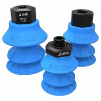 PIAB Vacuum Pad Assembly: Multi-Bellows, G3/8 in Vacuum Port, 41 mm Pad Dia, Blue, 50A, BGX (MPN S.BGX41SF50.G38M.00)
