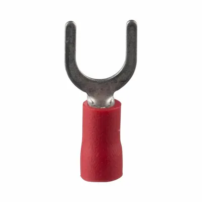 PANDUIT EV18-14FB-Q Insulated Fork Terminal, Vinyl, 1/4 in Stud, 600 V - Insulated Fork Terminals