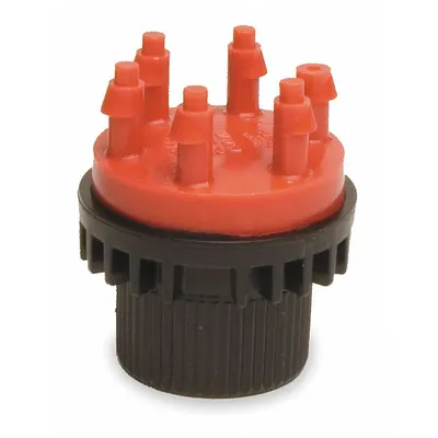 RAIN BIRD Six Outlet Emitter: Drip Emitter, 1/4 in Distribution Tubing (XQ), Plastic - Watering Emitters, Sprayers & Misters