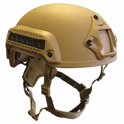 UNITED SHIELD Level IIIA Combat Helmet, Tan, Aramid, 1/2 in Pad, Size M