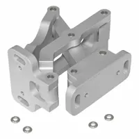 JW WINCO Multi Joint Concealed Hinge: 180° Range, Ambidextrous, Aluminum, Aluminum, 75 mm Leaf Ht (MPN 7247-AL-75-EL)