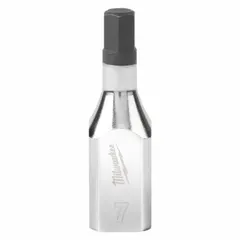 This hex bit socket features a 3/8 in drive and a 7 mm metric hex tip, with an overall length of 2 in. It is used for driving hex-head fasteners in assembly, maintenance, and repair tasks, suitable for automotive, machinery, and equipment applications.