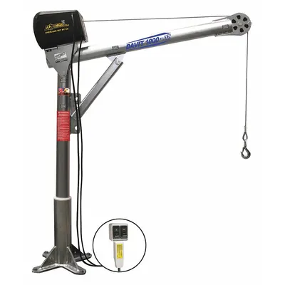OZ LIFTING PRODUCTS Steel Davit Crane Kit with Pedestal Base - Steel Davit Crane Kits with Bases