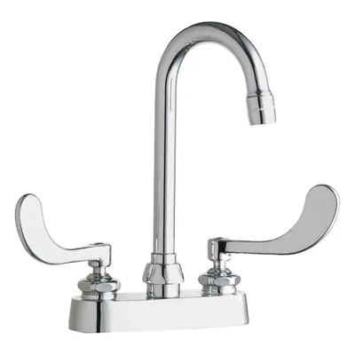 CHICAGO FAUCETS 895 Centerset Kitchen Faucet, Cast Brass, Polished Chrome - Centerset Kitchen Faucets