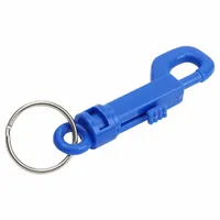 Plastic Key Clip: 7/8 in Key Ring Dia, Plastic, Blue, 7/8 in Overall Wd, 3 1/2 in Overall Ht, 25 PK (MPN 41530)