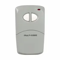 Two-channel visor transmitter for security systems, operating at a maximum frequency of 300 MHz with 1,024 codes. Features two buttons and includes batteries. Suitable for gate, garage, or access control applications