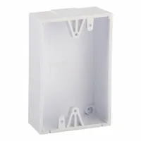 White polycarbonate back box kit for use with Stopper Stations. Provides a housing for alarm and wall fixture covers in industrial settings