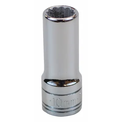 SK PROFESSIONAL TOOLS Socket: Metric, 3/8 in Drive Size, 10 mm Socket Size, 12-Point, Deep - 3/8" Drive Hand Sockets