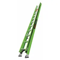This 24 ft fiberglass extension ladder from LITTLE GIANT features a fixed fly and V-Rung design. With a 300 lb load capacity and 42 lb weight, it is suited for industrial access tasks requiring non-conductive safety, such as electrical, HVAC, and maintenance work