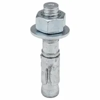 Steel wedge anchor with zinc-plated finish, 1/2" diameter and 2-3/4" overall length, 1/2"-13 thread size. Designed for secure fastening in solid concrete, commonly used for mounting structural steel, machinery, handrails, and heavy equipment. Supplied in a 25-pack
