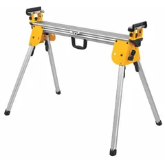 This miter saw stand supports and stabilizes miter saws during cutting operations. It measures 11 1/2 inches in length, 100 inches in width, and 32 inches in height. Suitable for construction, woodworking, and job-site applications requiring portable material support.