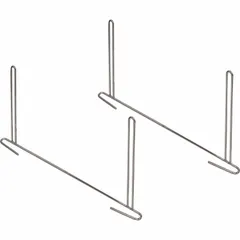 Steel mounting brackets used to secure tarps or covers on fleet vehicles, preventing wind lift during transport. Supplied as a pair with an overall width of 25 1/8 in and height of 9 1/2 in.