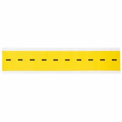 Individual character dash (-) in black on yellow, Gothic font, non-reflective, for indoor use. Sold as a 10-pack of 1-inch characters. Not self-spacing or aligning, allowing custom placement for labeling applications.