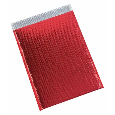 PARTNERS BRAND Bubble Mailers,13x17.5",Red,PK100: 13 in Usable Wd, 17 1/2 in Usable Lg - Glamour Bubble Mailers