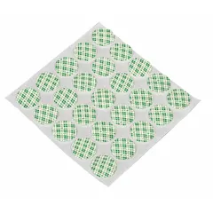 3M 4466W is a double-sided foam tape disc with a 3/4 in diameter and 62.5 mil thickness. It features a closed-cell polyethylene foam backing with a permanent rubber adhesive. This white disc is used for conformable mounting and bonding in industrial assembly, gasketing, and vibration-dampening applications.
