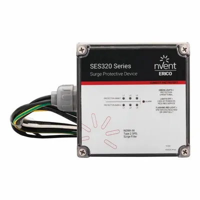 NVENT ERICO Surge Protection Device: Three Phase, 277/480V, 350/700V, Polycarbonate - External Surface-Mount SPDs