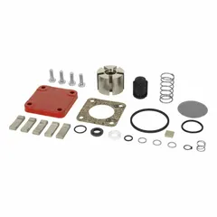 This repair kit is designed for use with Fill-Rite FR1200 series pumps, including model FR1210HA1. It includes a bypass valve and spring to restore pump performance in fuel-transfer applications.