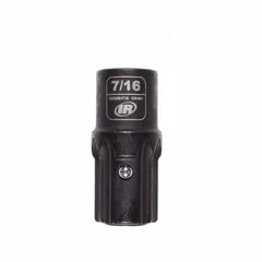 This 7/16 in SAE impact socket features a 6-point standard drive and 1 9/16 in overall length. Designed for use with impact wrenches in heavy-duty fastening applications, it is suitable for tightening or loosening hex fasteners in automotive, industrial, and maintenance settings.