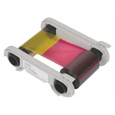 ID Card Printer Ribbon: Full Color, 200 Prints per Roll, 2 in Overall Ht - Ribbons for ID Card Printers