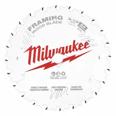 Circular saw blade with 6-1/2 in diameter, 24 teeth, 0.1 in cut width, and 5/8 in arbor. Designed for cutting wood, including lumber and plywood, in general woodworking tasks.