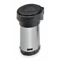Silver plastic horn compressor, 4 1/2 in height, includes mounting hardware. Designed for use with model 418 to supply compressed air for audible warning devices