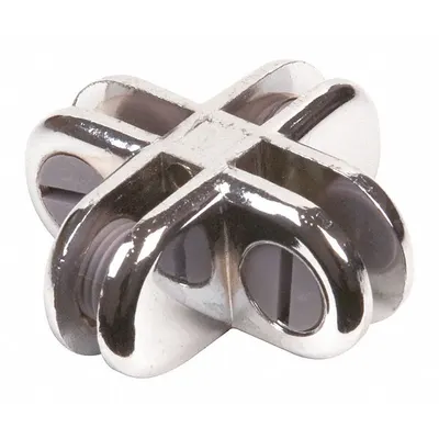 ECONOCO Glass Binning Connector 4 Way: 2 in Overall Ht, 1/2 in Overall Wd, 2 in Overall Dp - Connection Hardware for Compartmented Glass Shelving