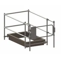 This guardrail system kit is designed for roof hatches to provide fall protection. It is constructed of galvanized steel with a gray finish and includes a self-closing gate. Suitable for industrial and commercial facilities where rooftop access is required, helping to prevent falls during maintenance or inspection work