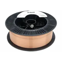 Carbon steel MIG welding wire with ER70S-6 classification. Supplied on a 33 lb fiber spool with 0.03 in diameter. As-welded tensile strength of 70 ksi and yield strength of 58 ksi. Suitable for general fabrication, automotive repair, and structural steel work where welding over light rust or mill scale is required