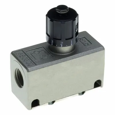 SMC Speed Controller: In-Line Fitting, 1/4 in Valve Body Size, Threaded, Meter Out - In-Line Speed Control Valves