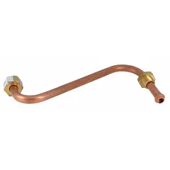 This tubing assembly is a replacement component for HVACR pumps, valves, and tubing systems. It is used to connect or repair fluid or gas lines in heating, ventilation, air conditioning, and refrigeration equipment, ensuring proper flow and system integrity.