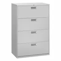 HON Lateral File Cabinet with Drawer: Light Gray, 4 Drawers, 52 1/2 in Overall Ht, 18 in Overall Dp (MPN H684.L.Q)