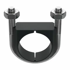 Plain-type vibration dampening U-bolt for 1/2 in pipe. Features 1/4"-20 thread size and 1 23/64 in inside height. Used to secure piping systems while reducing vibration and noise in HVAC, plumbing, and process piping applications.