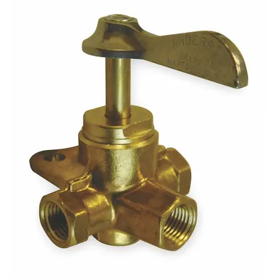 WEATHERHEAD Multiple Shut-Off Valve: For Fluids Media, 4-Way, 1/4 in Pipe Size, Brass - 4-Way Brass Plug Valves