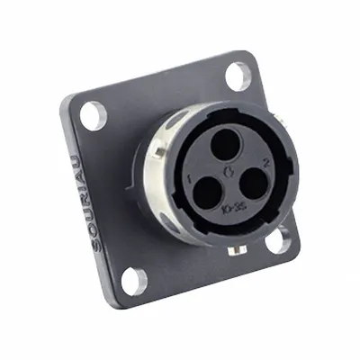 SOURIAU Trim Trio UTGX Square Flange Receptacle - Trim Trio UTGX Harsh Environment Circular Connectors