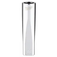 This 6-point deep socket is designed for fastening or loosening nuts and bolts in recessed or hard-to-reach areas. The anti-roll feature prevents the socket from rolling away on sloped surfaces. Constructed from chrome, it is suitable for automotive and industrial maintenance tasks requiring a 3/8 in drive and 11 mm socket size.