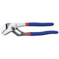 Groove joint pliers with serrated jaws, 7 in overall length and 1 7/8 in maximum jaw opening. Curved jaw design provides access and leverage for turning, clamping, and gripping tasks in plumbing, automotive, and general maintenance applications.