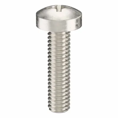 USA INDUSTRIALS Machine Screw: M2.5x0.45 Thread Size, 10 mm Lg, 316, Stainless Steel, Plain - Pan Head Machine Screws