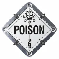 This placard measures 13 5/8 in x 13 5/8 in and displays Various DOT Classes. It is used for container identification in shipping and storage applications where hazardous materials are present
