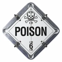 This placard measures 13 5/8 in x 13 5/8 in and displays Various DOT Classes. It is used for container identification in shipping and storage applications where hazardous materials are present.