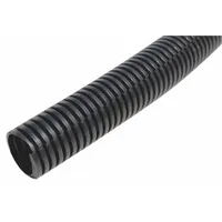 DROSSBACH Corrugated Loom Tubing: 1 1/4 in Nominal Size, 250 ft Overall Lg, Nylon, Black (MPN 114NDBSG0000XZS)